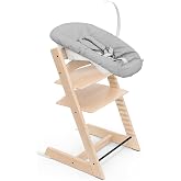 Stokke Tripp Trapp High Chair with Newborn Set Bundle, Natural | Includes High Chair, Newborn Set, for Newborns Up to 20 lbs,
