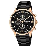 Fashion Sport Luxury Quartz Military Stainless Steel Dial Leather Band Wrist Watch,Outsta Round Case Wristwatch Hot!!! (G)