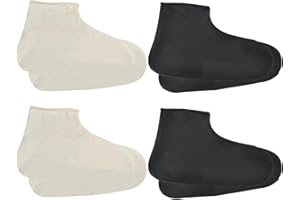 Nivofu 4 Pairs Waterproof Shoe Covers, Reusable Non-Slip Silicone Rain Shoe Protectors, Rain Snow Overshoes for Women Men Out