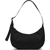Medium Nylon Crossbody Crescent Bag: Slouchy Style Shoulder Casual with Adjustable Strap