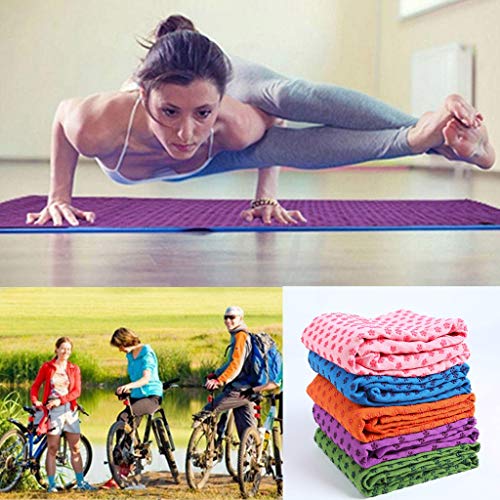 AutumnFall Yoga Mat Sport Fitness Travel Exercise Cover Towel Blanket Non-Slip Pilates Yoga Paving Mat (Purple)