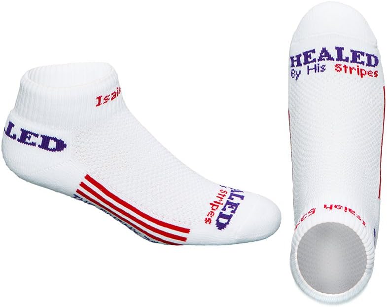The Faithy Zone - Healed By His Stripes Christian Inspirational Low Cut Socks For Women and Men