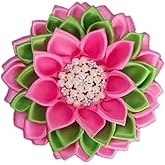 Pink and Green 4.5" Sorority Paraphernalia Flower Brooch Pin for Women Greek, AKA Sorority Inspired for D9 Events, Conferences, Luncheons, J15
