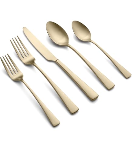 CAMBRIDGE    カトラリー Amazon.com | Cambridge Mirror Rhyme Satin Handles 20-Piece