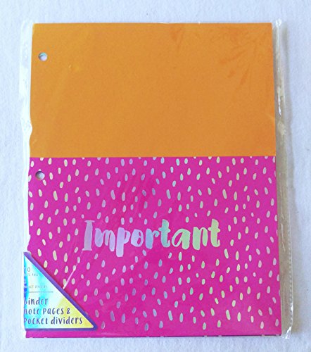 Neon holographic binder pocket dividers and note pages