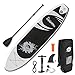 SereneLife Premium Inflatable Stand Up Paddle Board (6 Inches Thick) with SUP Accessories & Carry Bag | Wide Stance, Bottom Fin for Paddling, Surf Control, Non-Slip Deck | Youth & Adult Standing Boat