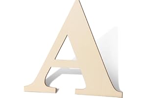 YRONTY 12 Inch Wooden Letters A, 1/5 Inch Thick Blank Unfinished Wood Letter Wooden Sign Board for Painting, Craft and Home Wall Decoration