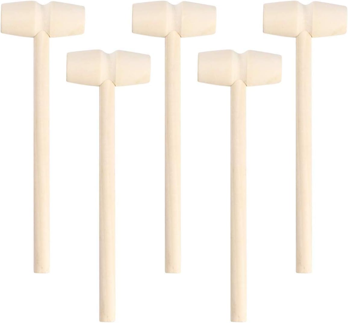 Mini Wooden Hammer Mallet Pounding Toy Educational Toy Gavel Toys for Boys Girls Children 5pcs