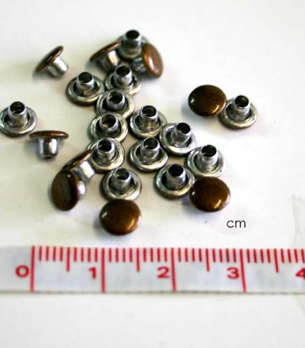 1/8" Metallic Chestnut Top Painted Flat Top Round Eyelets - 50 Pack