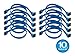 Monoprice 10 Pack 18in SATA 6Gbps Cable with Locking Latch (90 Degree to 180 Degree) - Blue