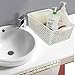 Fiazony 3-Pack Large Plastic Storage Basket, Plastic Storage Bin, White