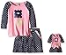 Dollie & Me Girls' Knit 3/4 Sleeve Top with Flower Screen Print Detail and Knit Polka Dot Printed Skirt