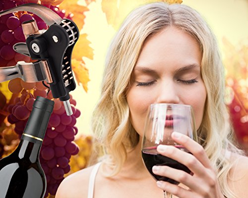 Best Wine Bottle Opener Corkscrew Set With Foil Cutter and Extra Screwpull, Unique Gifts For Mom, Women, Men, Her, Him, Anniversary, Birthday, Christmas, Couples