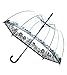 SMATI Stick Clear Bubble Umbrella - Auto Open - for Women and Kids (The Enhanced Edition Flowers lace)