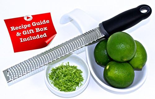 Zester - Best Premium Zester Grater - Sharp Stainless Steel Blade- Black Handle - Protective Cover