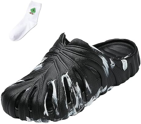 Amazon.com | Variegated Monstera Shoes for Women And Men, Monstera Leaf  Pattern Slippers Summer, Anti-Slip Soft Plant Print Slides (Camouflage  black-A, Adult, Women, 4.5, Numeric Range, US Footwear Size System, 6,  Medium) |