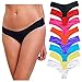 CROSS1946 Sexy Women's Bikini Thong Bottom Brazilian V Cheeky Ruched Semi Swimsuit L Black