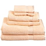 Superior 100% Long Staple Combed Cotton Towel Set, 6 Piece, Peach