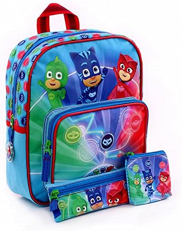 Vadobag PJ Masks - Children Kids Backpack Blue with Purse & Pencil Case 28 x 24 x 12 cm