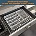 SUJUDE Non Slip Silverware Organizer for Drawer and Kitchen Plastic Classic Narrow and Practical Cutlery Tray and Organizer