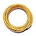 striveday™ 5Meter/16.4FT Twisted Cloth Fabric Electrical Cord for Vintage and Antique Lamps DIY, Rayon Covered Wire for Industrial Vintage LED Bulb(Gold)