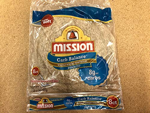 Mission Carb Balance Large/Burrito Whole Wheat Tortillas 8 per package (Pack of 6)