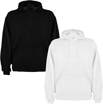 Pack de 2 Sudaderas con Capucha, Negra y Blanca : Amazon.es: Ropa