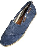 Farasion - Ladies Canvas Slip-On Loafer, Blue 33677-7.5B(M)US