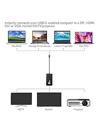 Siig USB C a 4 K HDMI DisplayPort VGA DVI 4 en 1 USB tipo C Multi adaptador de puerto   UHD 4 K Thunderbolt 3 A DVI VGA HDMI DP, el trabajo con DisplayPort Alt habilitados USB C