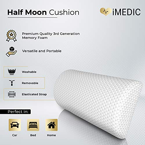 Medipaq-Half-Moon-Memory-Foam-Cushion-Pillow-Soft-Yet-Firm-Use-for-Neck-Lower-Back-Knees-Legs-Feet-Virtually-Any-Position-