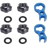 2Sets Bicycle Tire Accessories Premium Bike Valve Nut Valve Stem with Nut for Mountain/Road Bikes (Includes Wrench &amp; Sealing Ring)