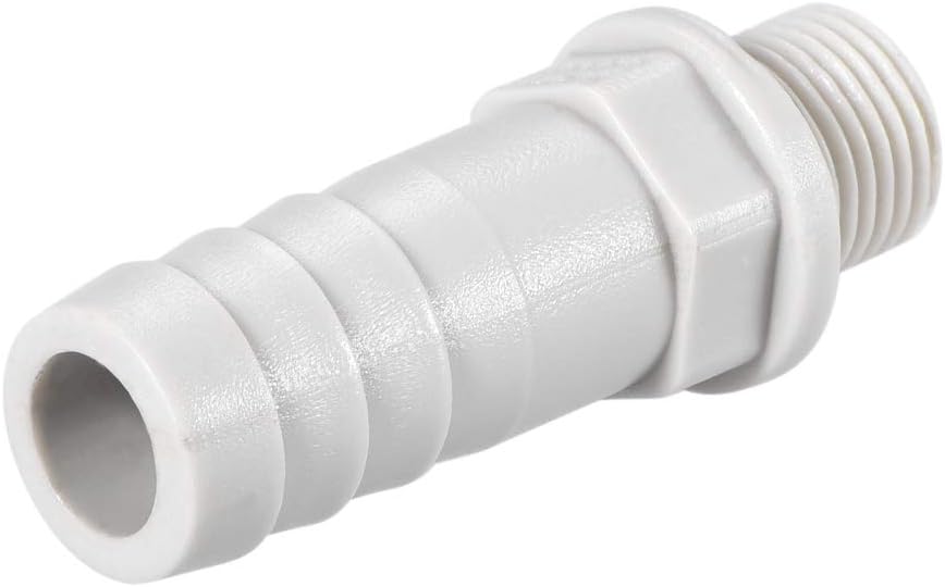 sourcing map PVC Barb Hose Fitting Connector Adapter 10mm or 25/64" Barbed x 1/8NPT Male Pipe 2pcs, Grey, 25/64" x 1/8NPT - Image 4
