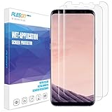 Galaxy S8 Plus Screen Protector, [2-Pack][Full Coverage] PLESON [Case Friendly][Bubble-Free][Anti-Scratch][No Lifted Edges] Wet Applied HD Clear Film Screen Protector for Samsung Galaxy S8 Plus / S8 +
