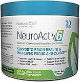 NeuroActiv6 - Nootropic Superfood Supplement - Improve Memory, Boost Focus, Enhance Clarity, Support Mood. Caffeine-Free Cognitive Brain Energy with Citicoline, Coffee Fruit Extract & Ashwagandha