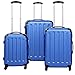 Goplus 3Pcs Luggage Set, Hardside Travel Rolling Suitcase, 20/24/28 Rolling Luggage Upright, Hardshell Spinner Luggage Set with Telescoping Handle, Coded Lock Travel Trolley Case (Blue)