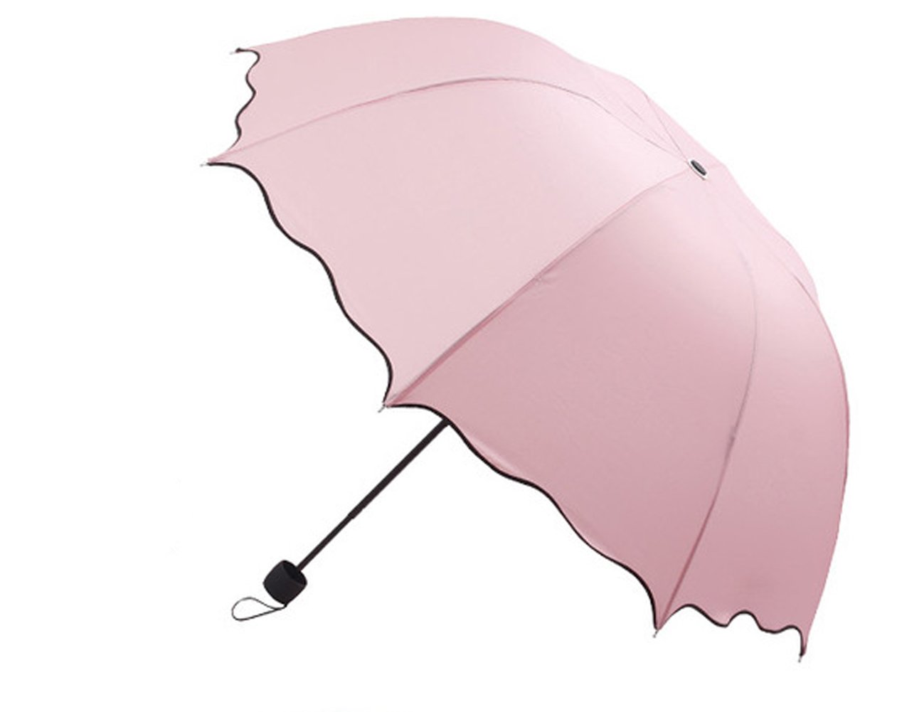 Photo 1 of ACEFAST INC Dome Parasol Sun-rain Umbrella,Triple Folding Ruffled Anti-uv Parasol (Pink)