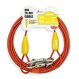 Petest 15ft Tie-Out Cable with Crimp Cover for Large Dogs Up to 90 Pounds