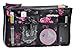 Purse Organizer,Insert Handbag Organizer Bag in Bag (13 Pockets 15 Colors 3 Size) (S, Black Red Flower)