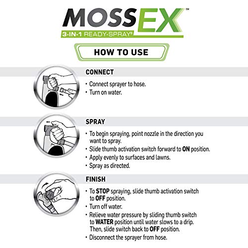 Scotts MossEx 3in1 ReadySpray, Moss Killer for Lawns, Hard Surfaces