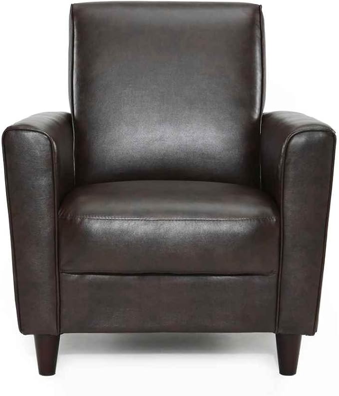 Enzo Faux Leather Accent Chair (Black) Amazon.co.uk Kitchen & Home