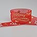 Fowod Merry Christmas Star Ribbon,22 Yard/66 Feet,1 Inch Wide (Red)