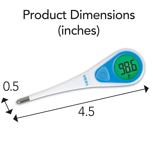 VICKS SPEEDREAD DIGITAL THERMOMETER FOR BABY, KIDS & ADULTS, COLOR-CODED READINGS, ORAL, BABY RECTAL THERMOMETER OR UNDER THE ARM, WATER RESISTANT