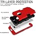 TOPSKY Compatible with iPhone 7 Plus Case Three Layer Shockproof Heavy Duty High Impact Resistant Hybrid Protective Cover Case for Apple iPhone 7 Plus 5.5 inch,Red Black