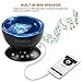 Hiwill Ocean Wave Night Light Projector and Music Player with 12 LED,Remote Control Built- in Mini Speaker for Living Room & Bedroom