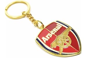 Arsenal F.C. Crest Keyring, Red, approx 40mm x 30mm, Sports