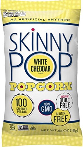 image for Skinny Pop Popcorn .65 oz Original & White Cheddar 100 Calorie Bag Var