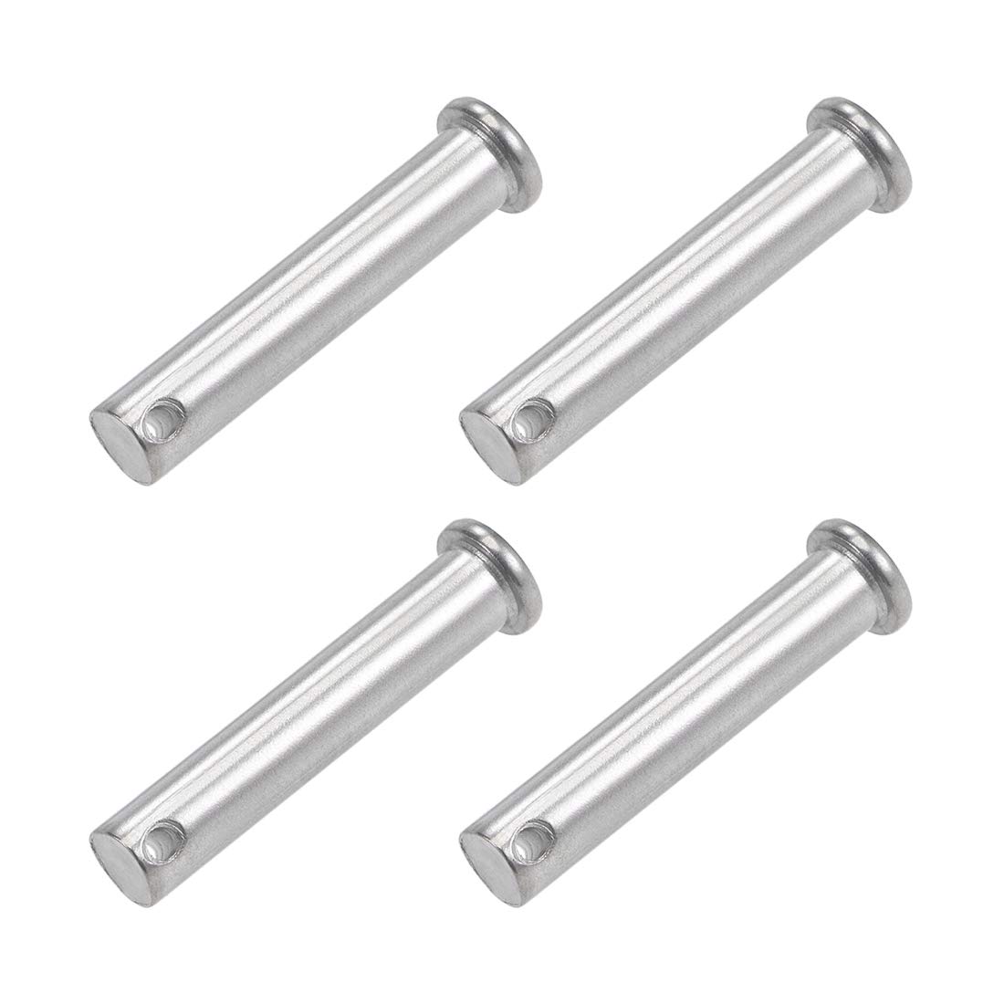 sourcing map Single Hole Clevis Pins - 10mm X 50mm Flat Head 304 Stainless Steel Link Hinge Pin 4Pcs