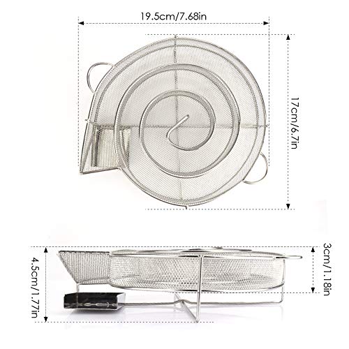 PiscatorZone Cold Smoker Generator Pellet Smoker Charcoal Grill Smoker Box, Stainless Steel Bracket for BBQ Wood Chips (Round) - Thumbnail 4