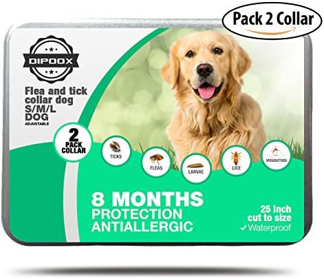 Flea and Tick Collars for Dogs (2-Pack) 8 Months of Protection | Durable, Waterproof, Adjustable | Adjustable Small, Medium, Large for Puppies, Adults, Seniors
