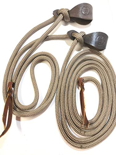 yacht rope rein with slobber strap tan brown slobbers